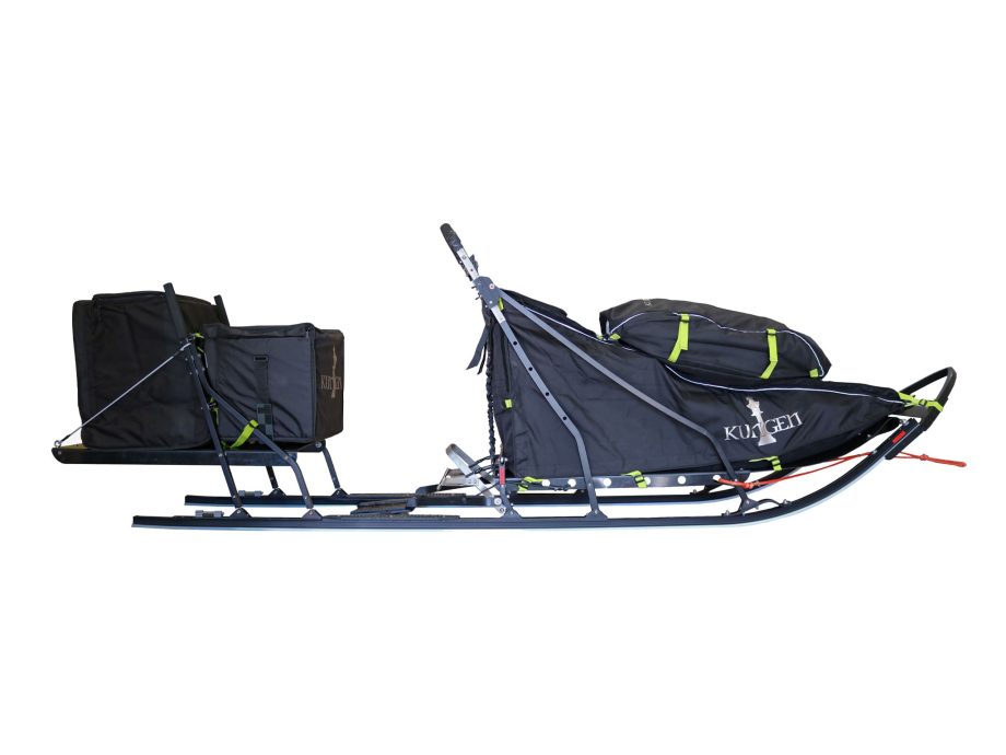 Slitta Kungen Distans / 9 Piedi - Vista laterale con Cargo Box e sacca Slim Cargo