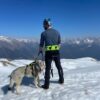 Explorer belt in action - Thomas from Walking Wolf walking with his dog in the snow